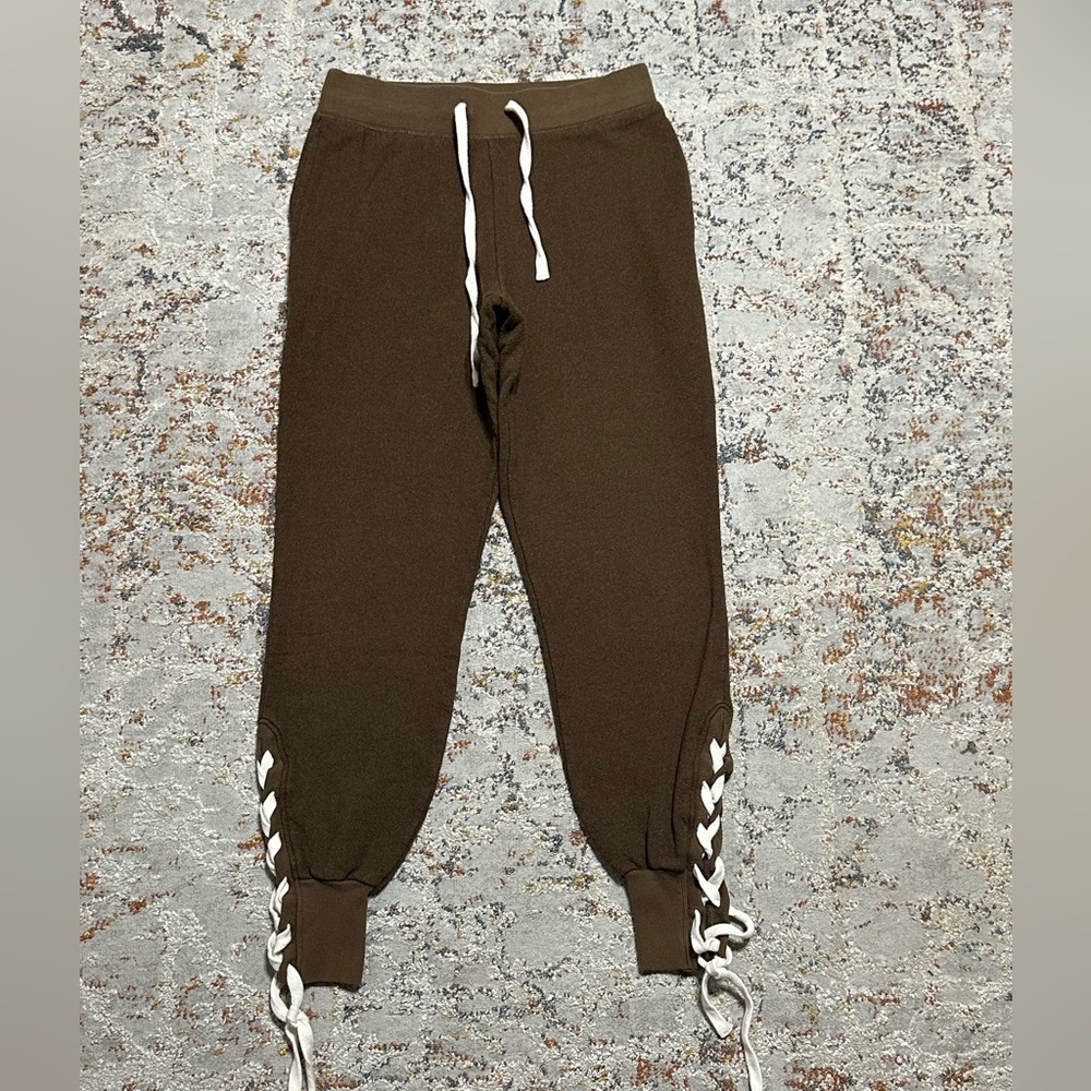 Anthropologie n:Philanthropy Size XS Maryl Joggers Lace Up Leg Cotton Terry - Picture 13 of 13